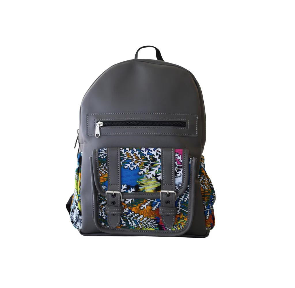 Unisex African Fabric Backpack – Laptop & Daypack with Unique Print
