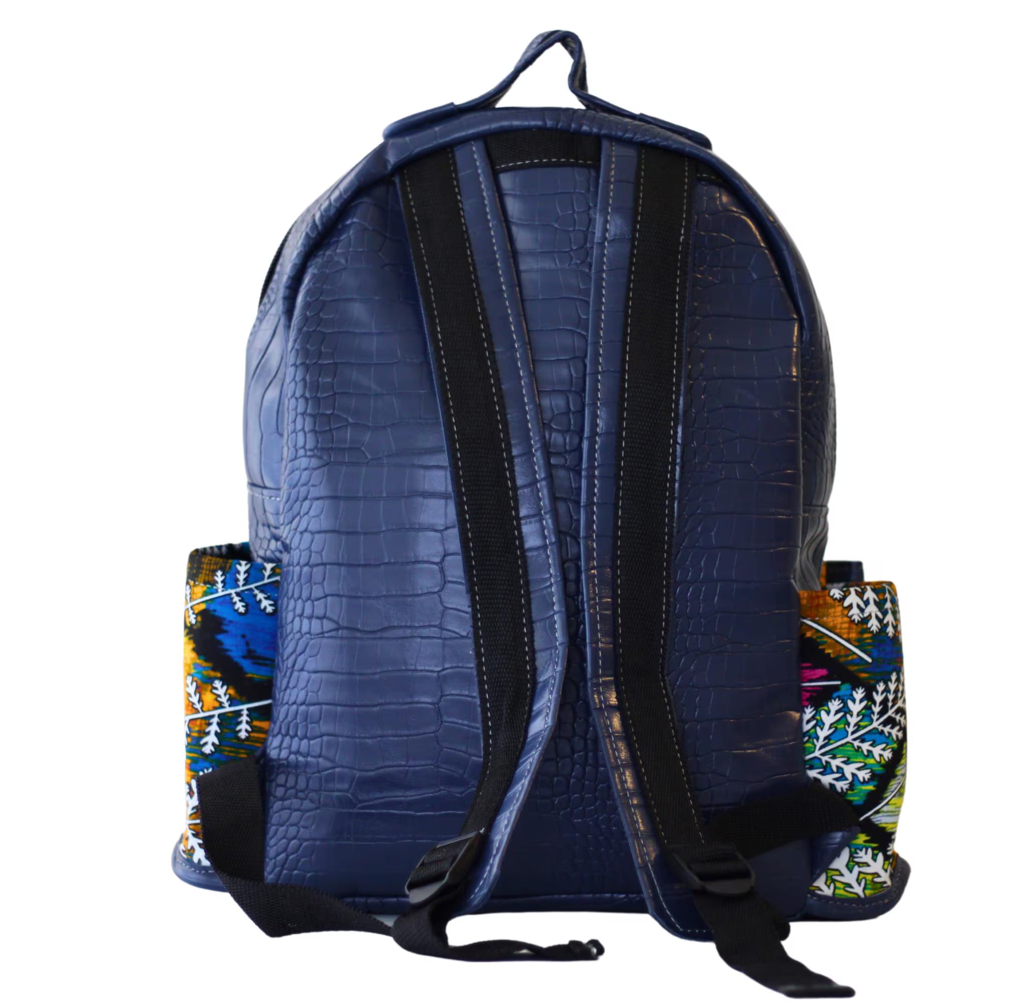 Unisex African Fabric Backpack – Laptop & Daypack with Unique Print