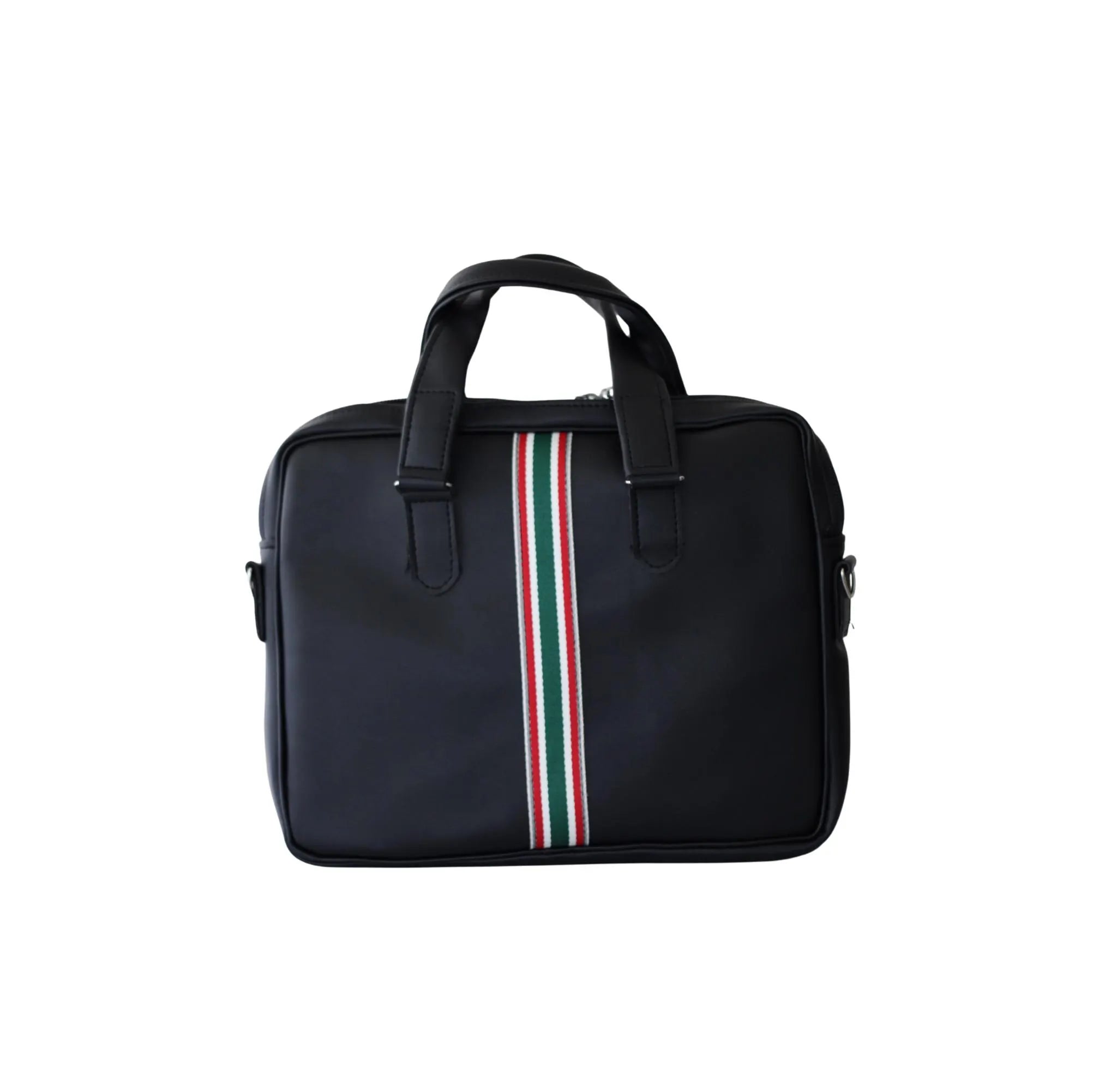 Leather Laptop Bag – African Print Trim, 15.6 inch Work Bag