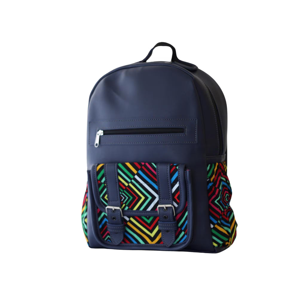 Unisex African Fabric Backpack – Laptop & Daypack with Unique Print
