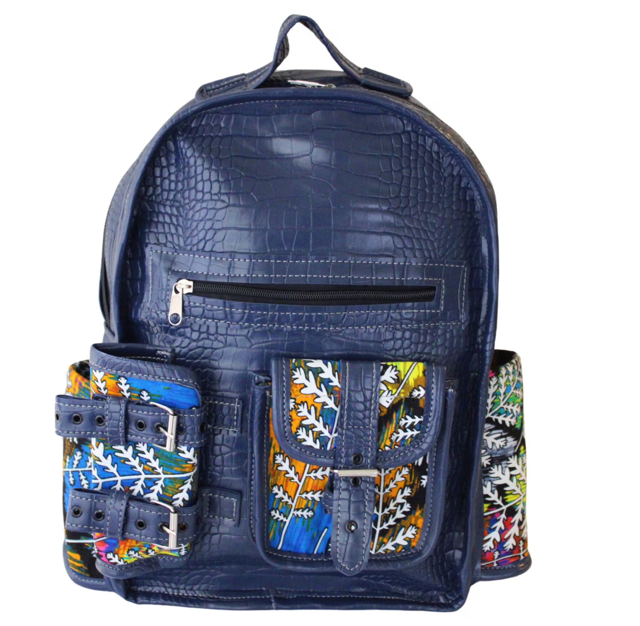 Unisex African Fabric Backpack – Laptop & Daypack with Unique Print