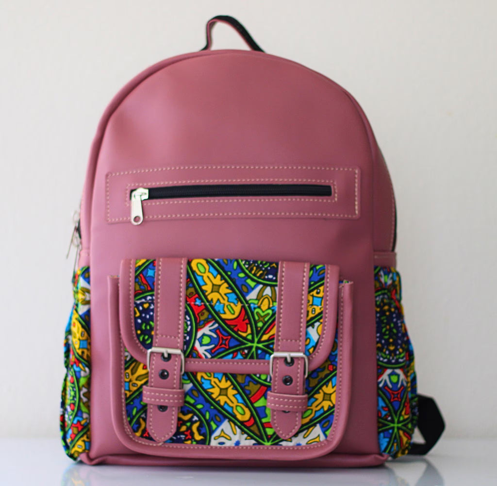 Unisex African Fabric Backpack – Laptop & Daypack with Unique Print