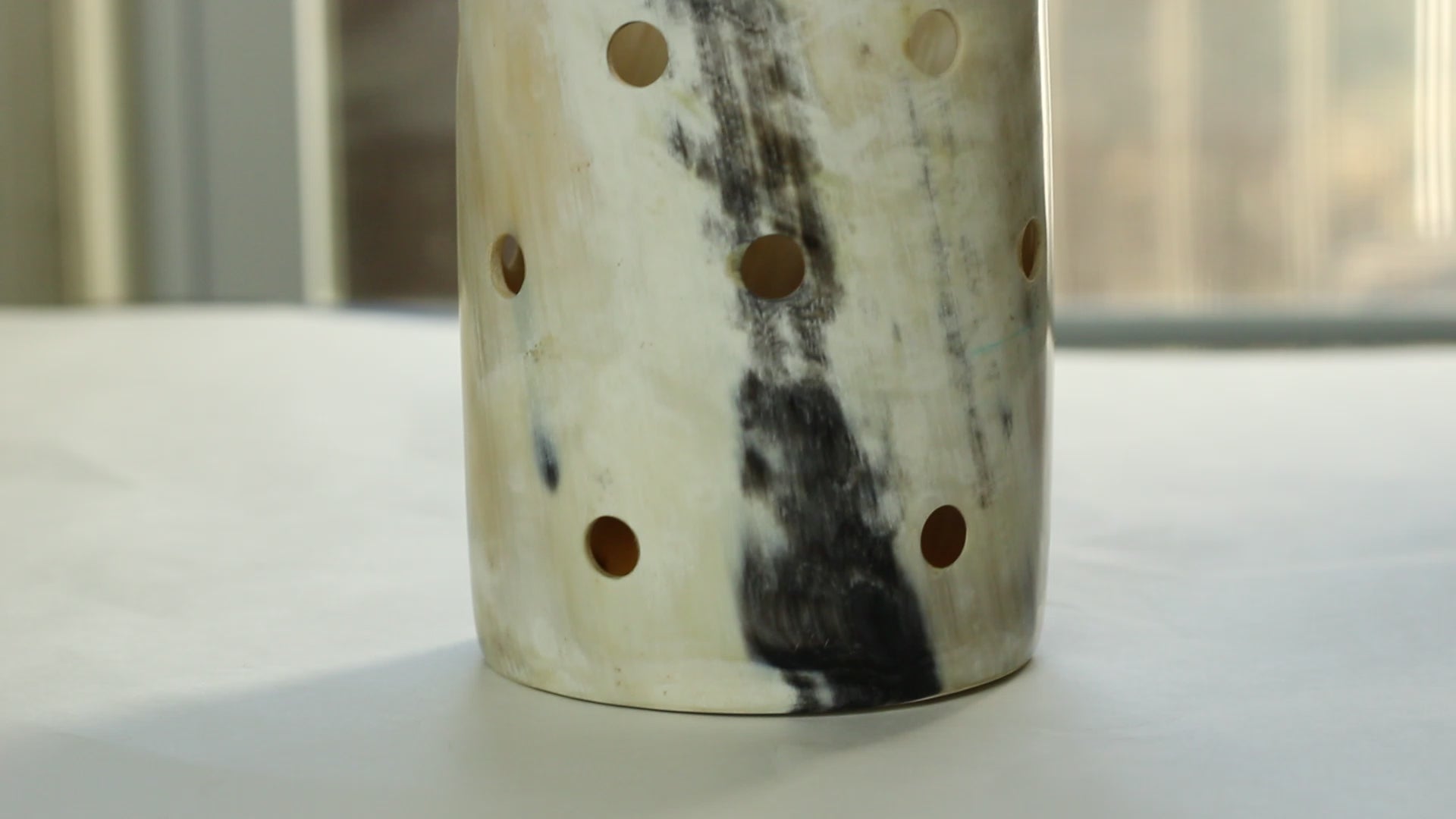 Cow Horn Column™ – Handcrafted Ugandan Horn Holder